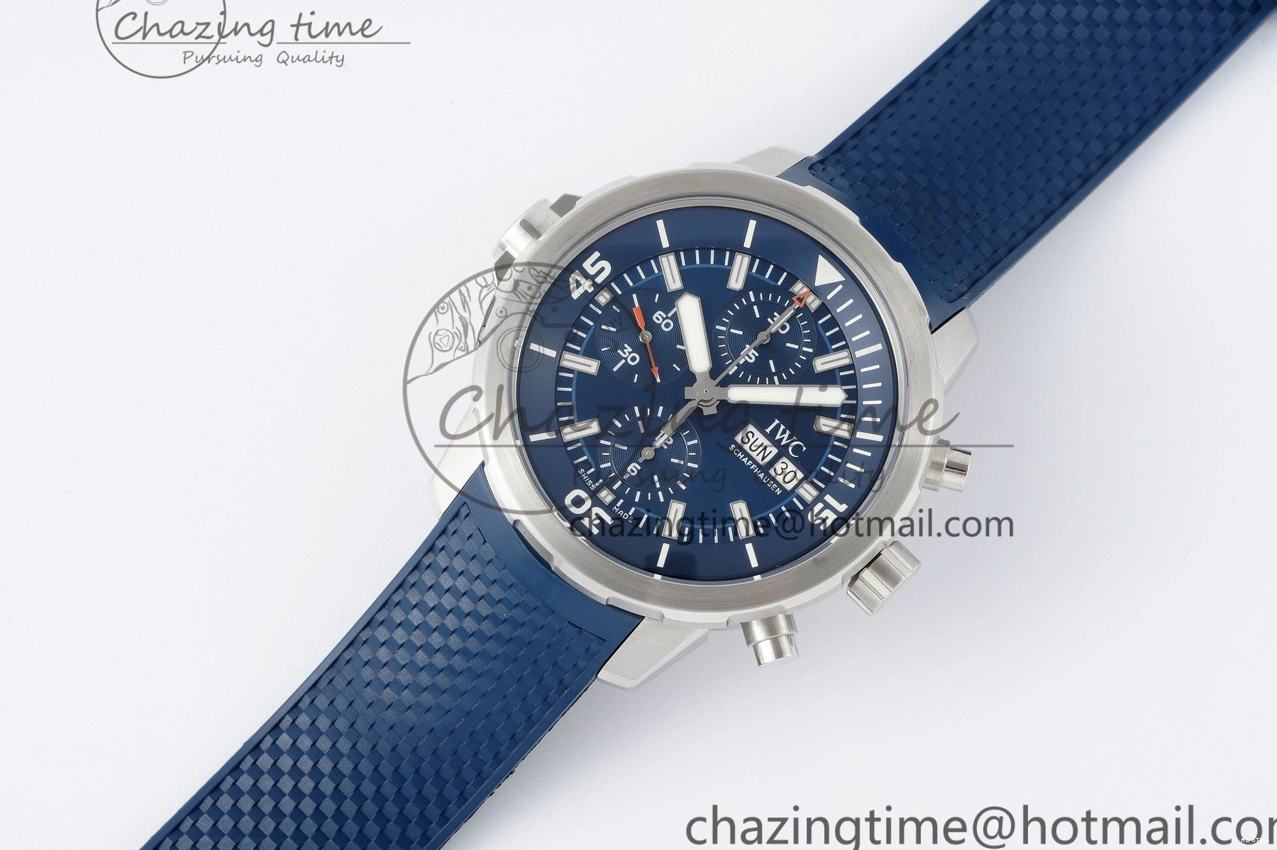 MIROTIME 0206 Attractive Aquatimer Chrono SS RSF 1:1 Best Edition Blue Dial on Blue Rubber Strap A 7056